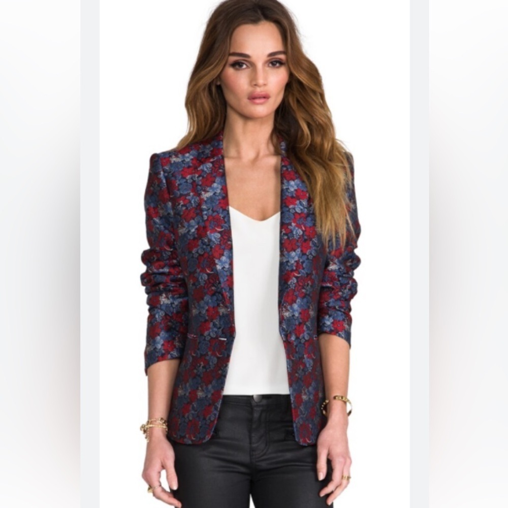 BCBG Maxazria set Allen Floral pants size 0 top blazer size XS NWT.